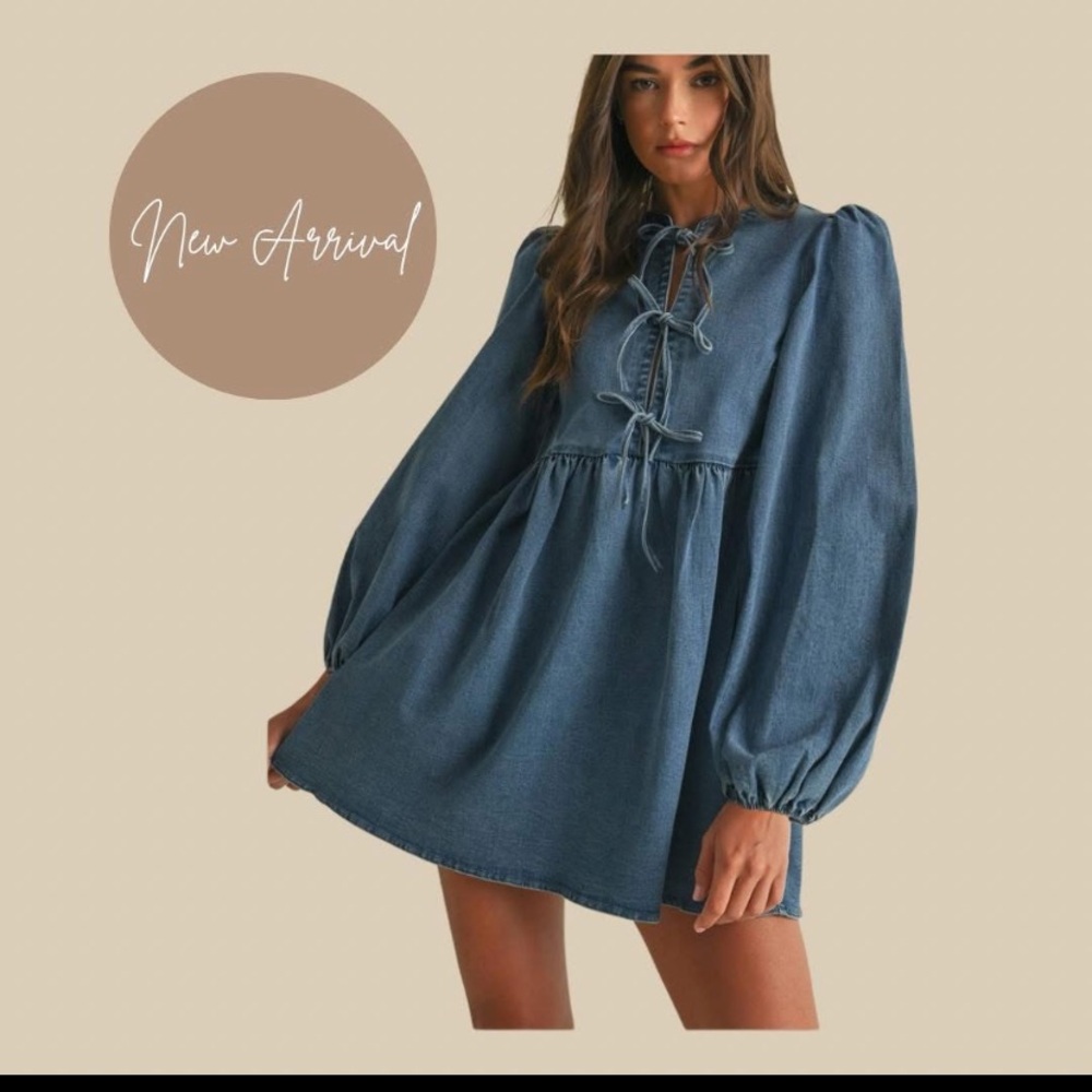 Denim tie dress. Worn once